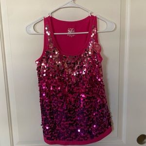 BRAND NEW Justice Sparkly Pink Tank Top